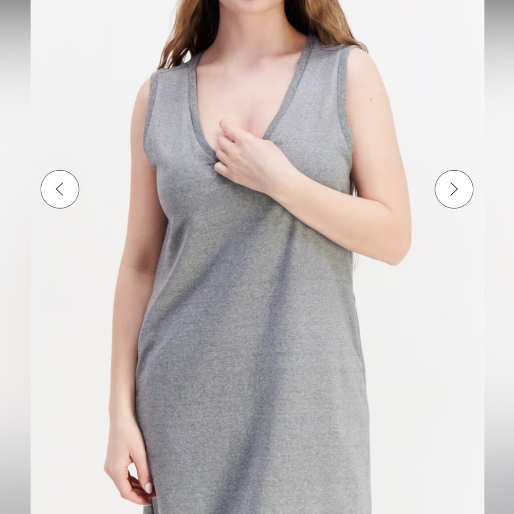 Mohnton Made Women Textured Sleeveless Midi Dress Grey Multi Color Size Small - Picture 2 of 8